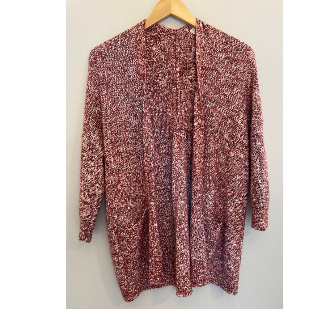 Universal Thread Red Marled Open Front Cardigan Sweater Pockets Med Cottagecore